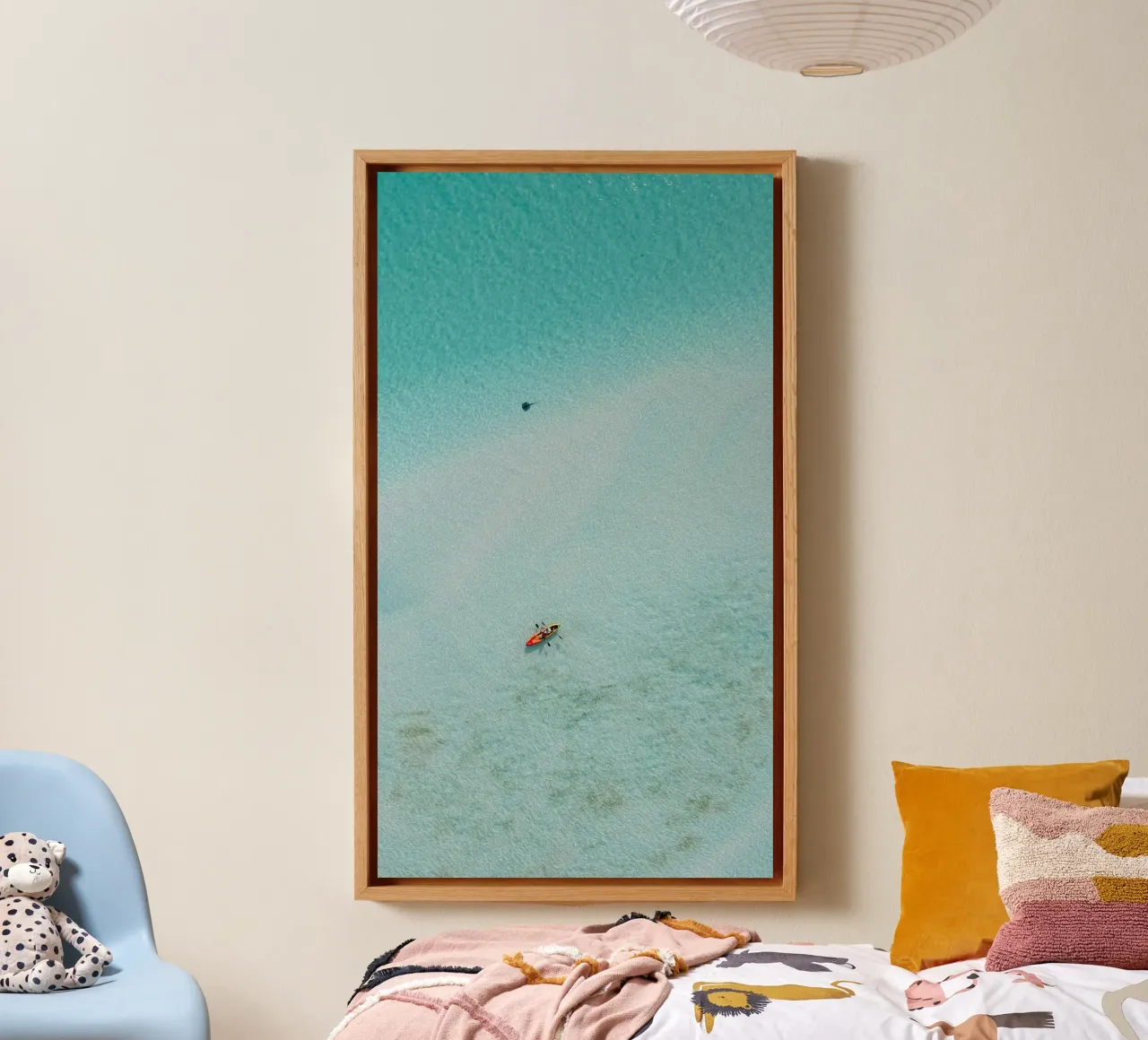 aerial view kayak canvas with Floater frame by Earthly Visions