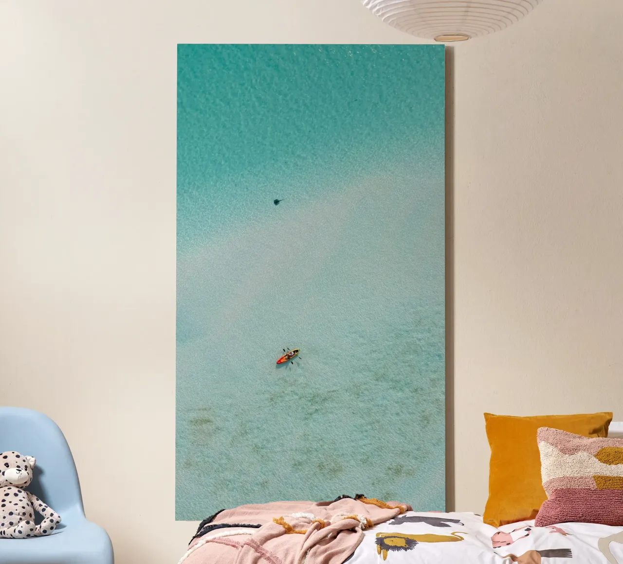 aerial view kayak canvas with Floater frame by Earthly Visions