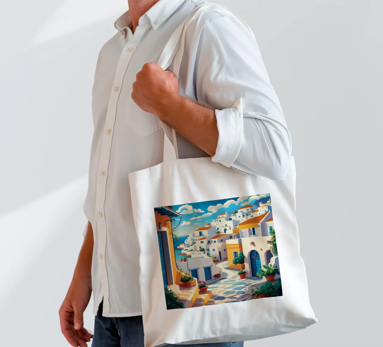 Santorini Summer Dream tote bag by Haven Mirage