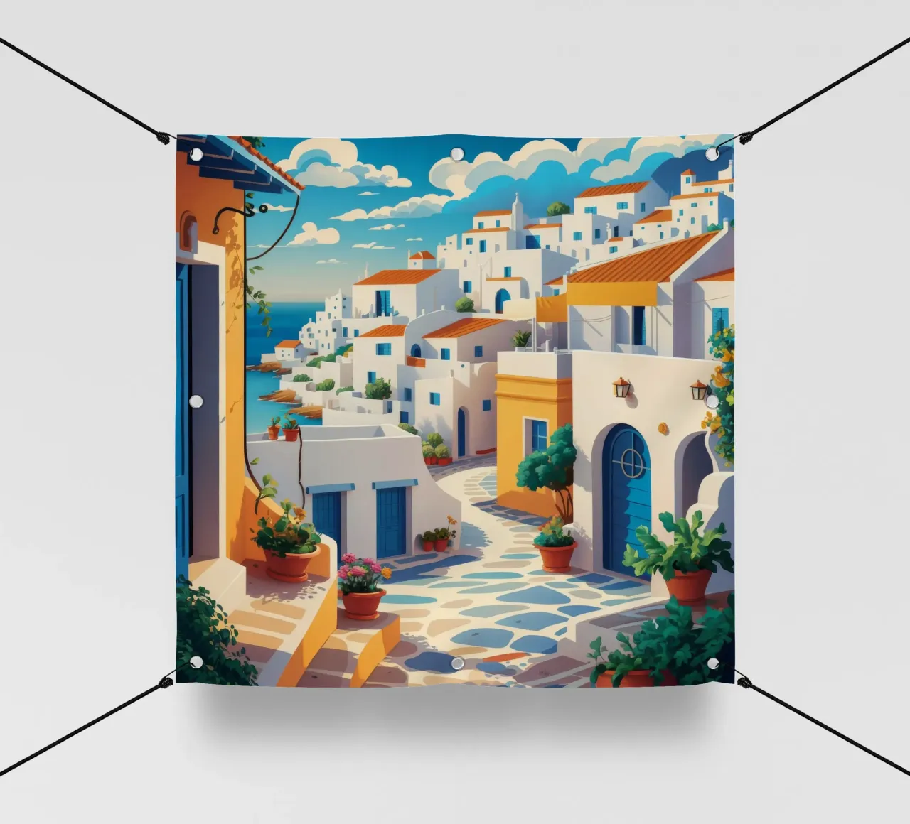 Rêve d'été à Santorin bâche pvc de Haven Mirage