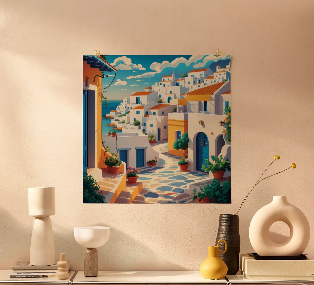 Santorini Sommer Traum Poster von Haven Mirage