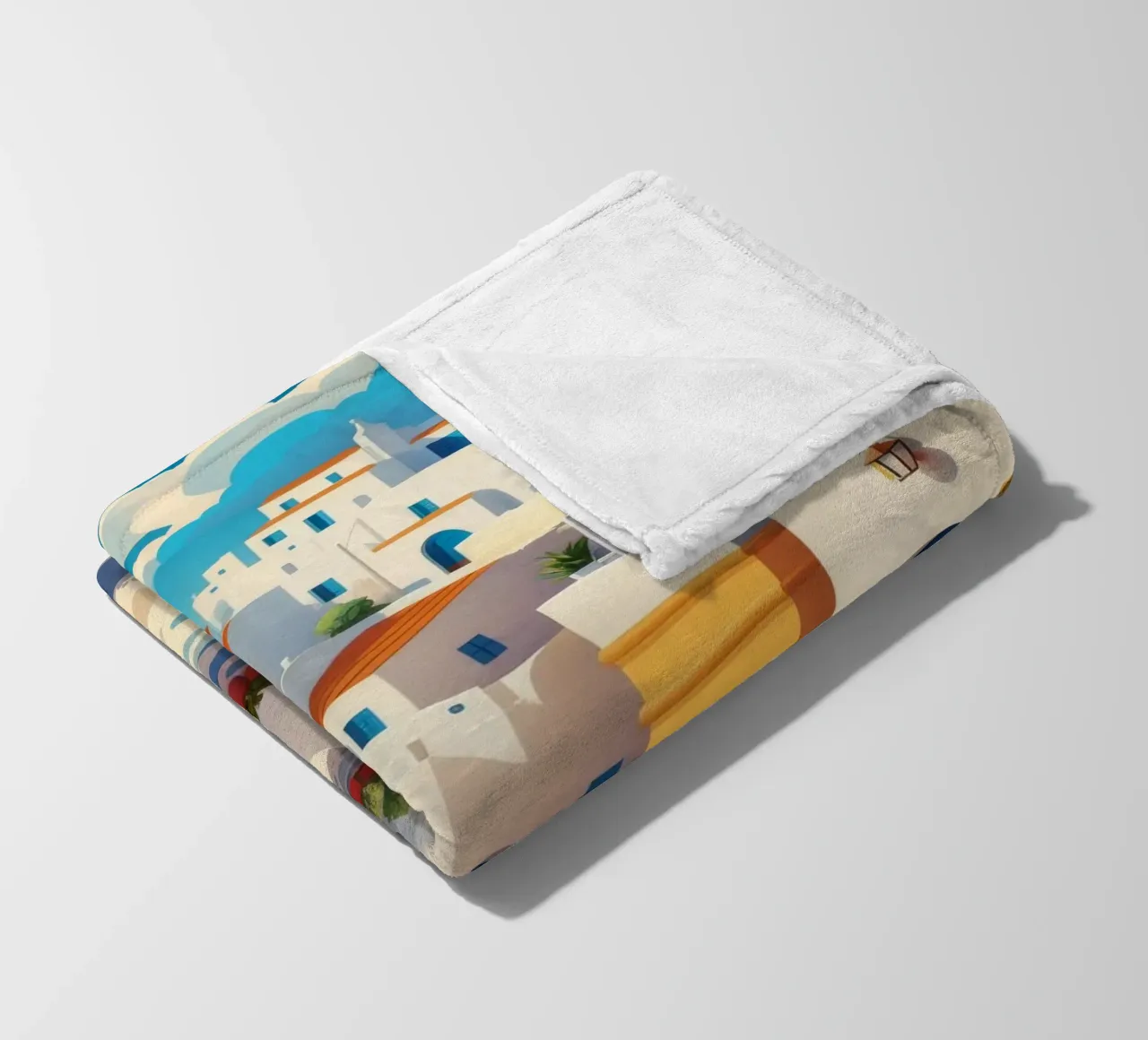Santorini Summer Dream fleece blanket by Haven Mirage