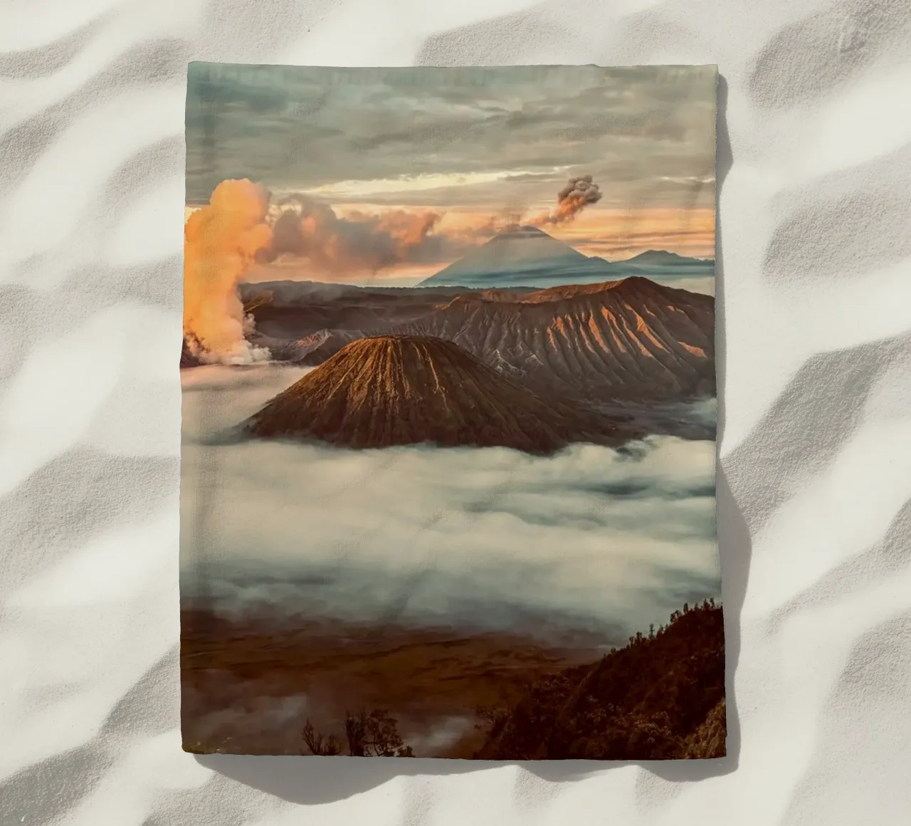 volcano mountains beach towel by Earthly Visions