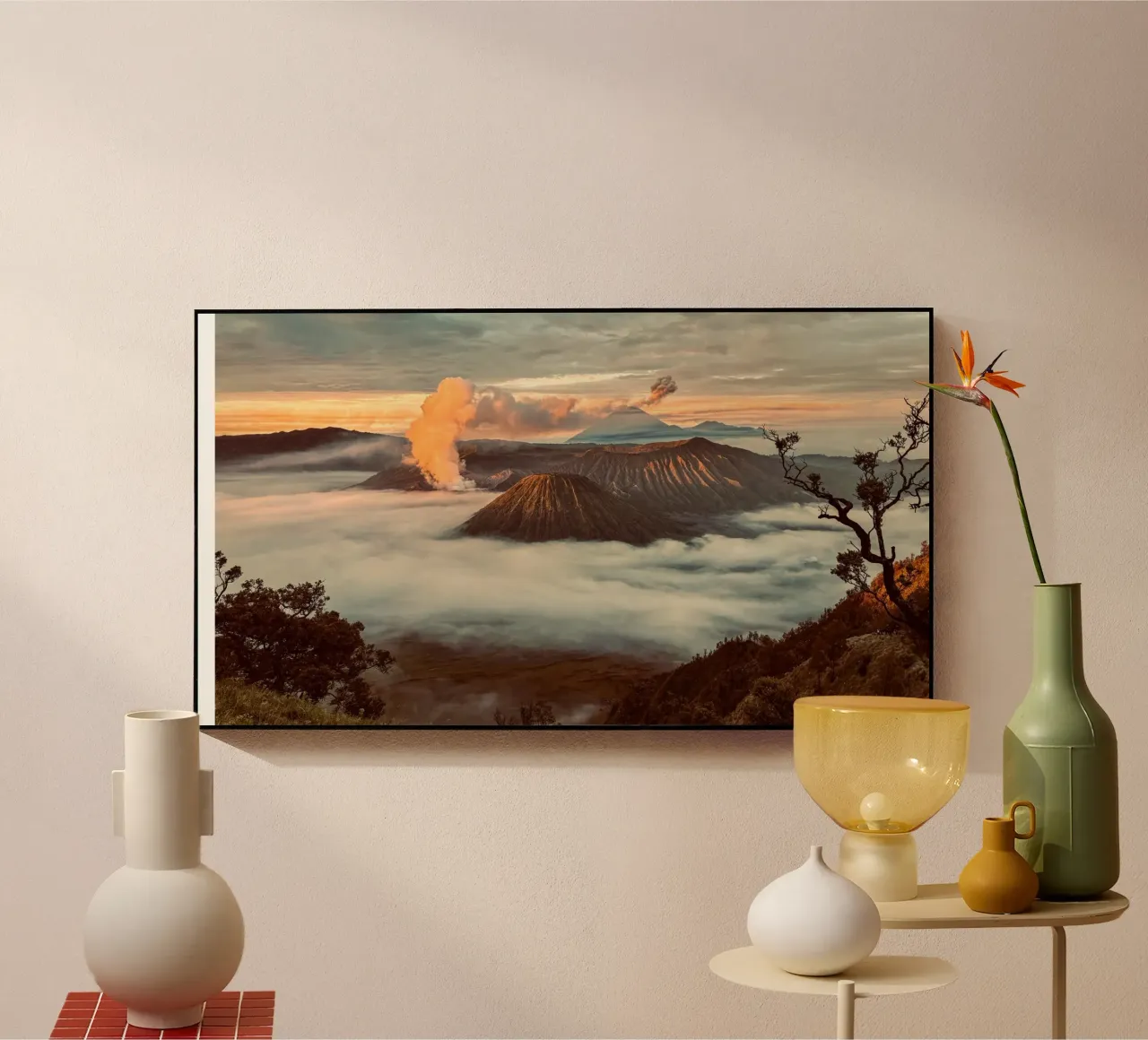 vulkaan bergen acryl van Earthly Visions