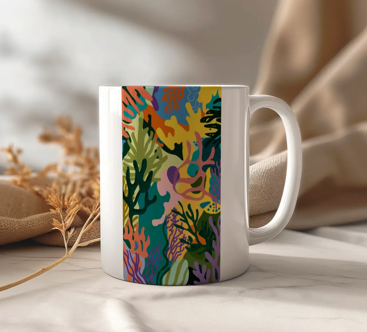 Vertikale Dschungel-Scheibe Keramik Tasse von Haven Mirage