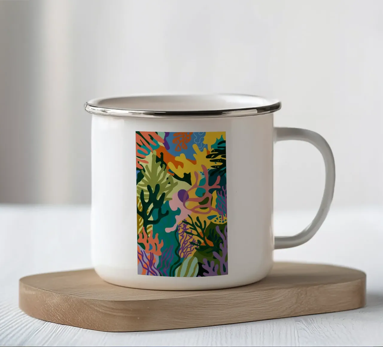 Vertikale Dschungel-Scheibe Emaille Tasse von Haven Mirage