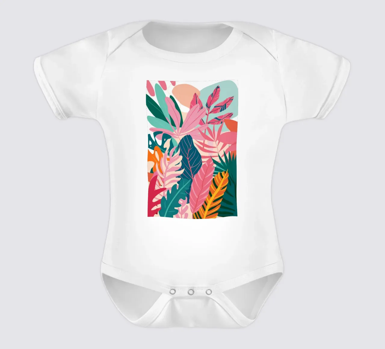 Paradiso rosa tropicale body neonato maniche corte da Haven Mirage