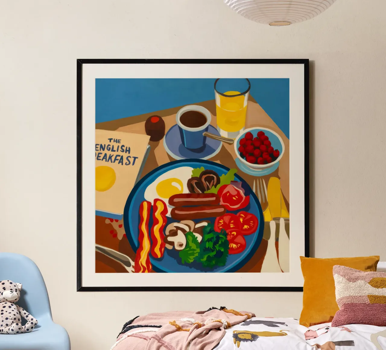 Le petit-déjeuner idéal poster avec cadre en aluminium de Jasper Rune