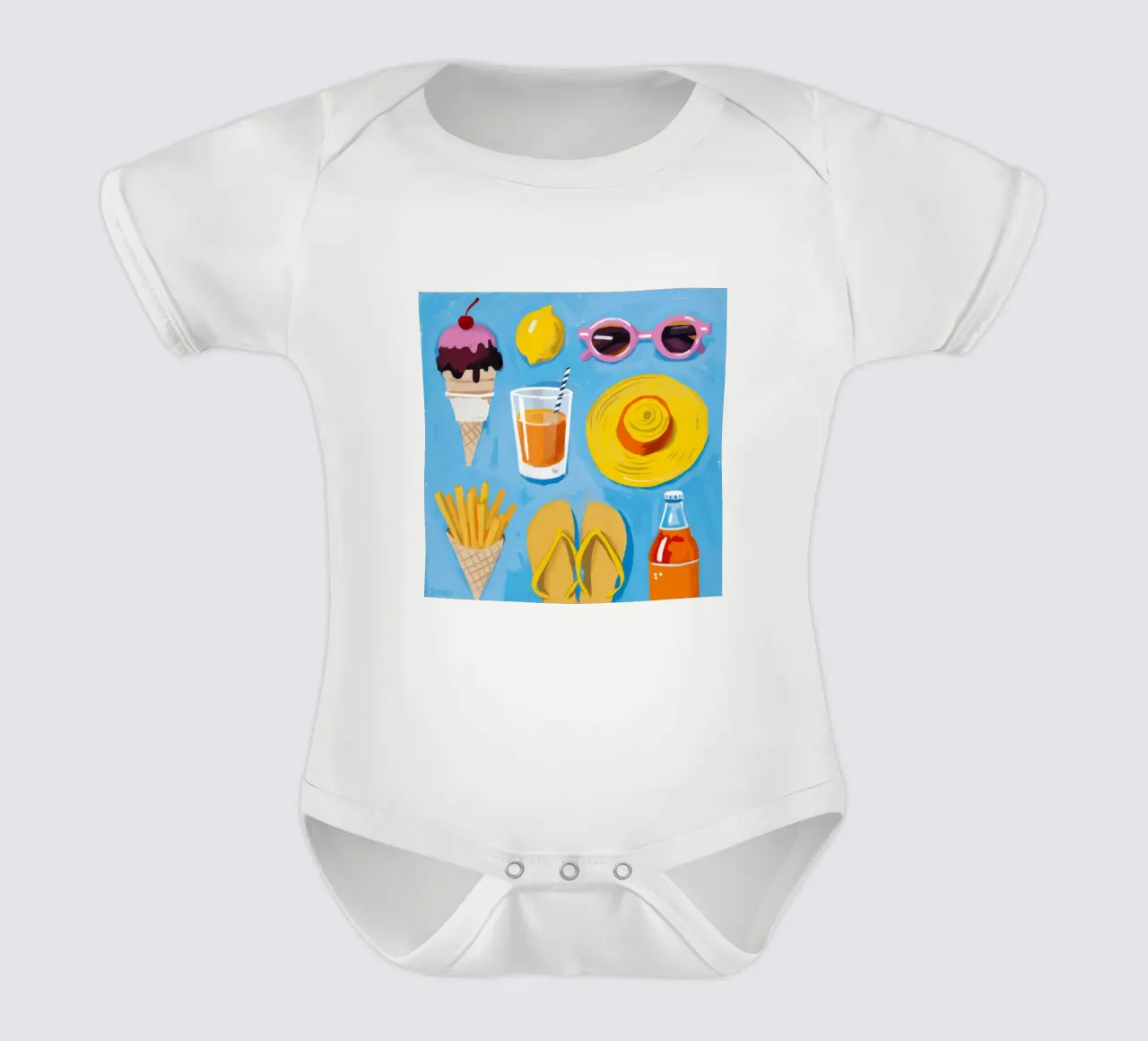 Summer Essentials Flatlay Kurzarm Babybody von Jasper Rune