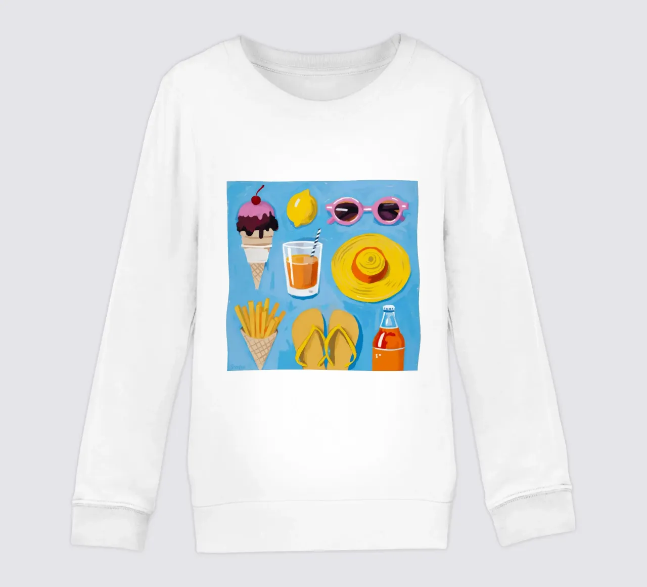 Summer Essentials Flatlay kids sweatshirt by Jasper Rune