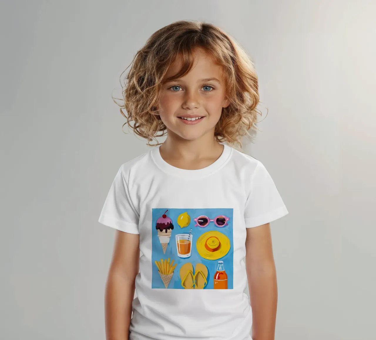 Flatlay degli elementi essenziali dell'estate t-shirt bambini da Jasper Rune