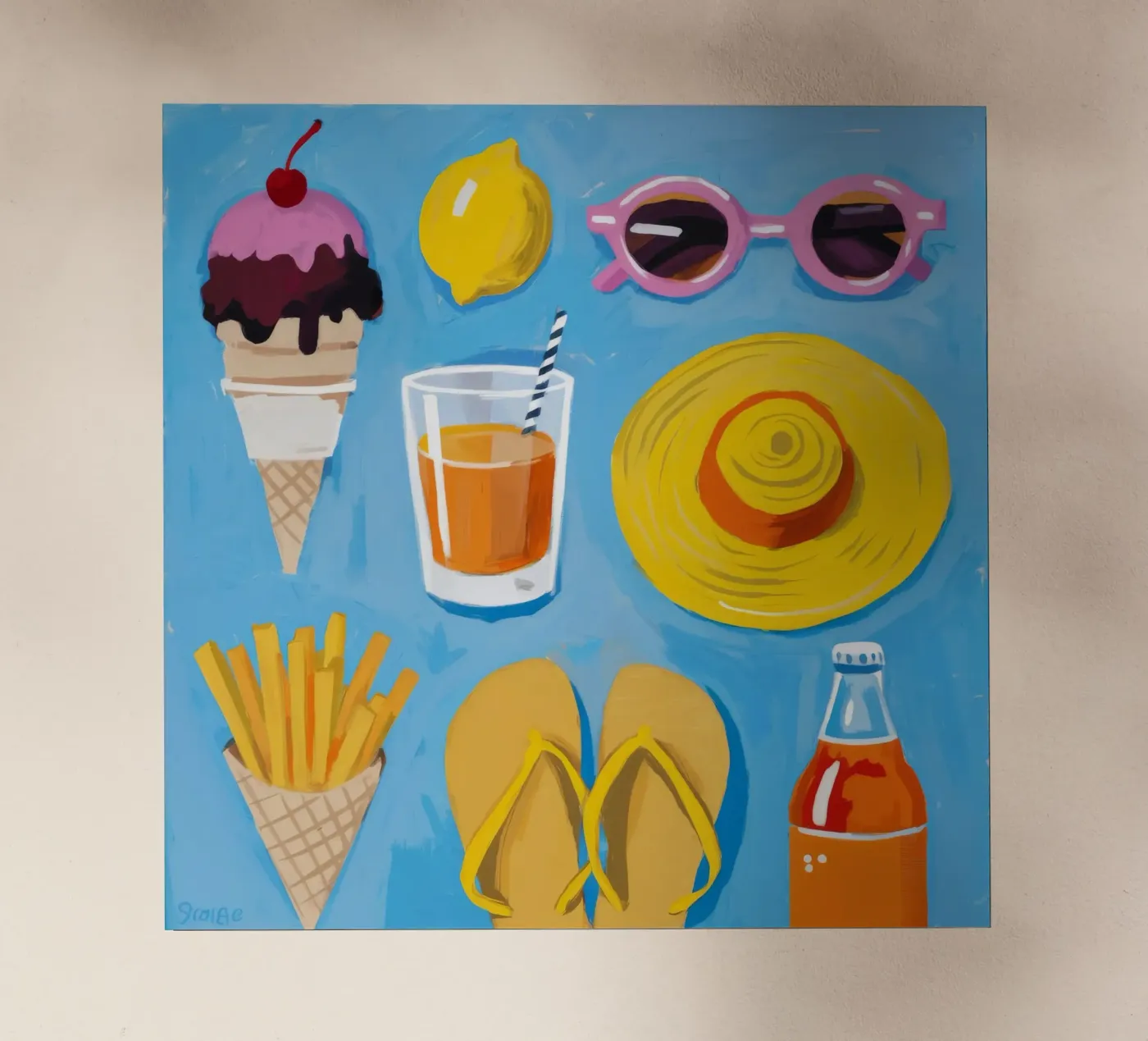 Flatlay degli elementi essenziali dell'estate pellicola backlit da Jasper Rune