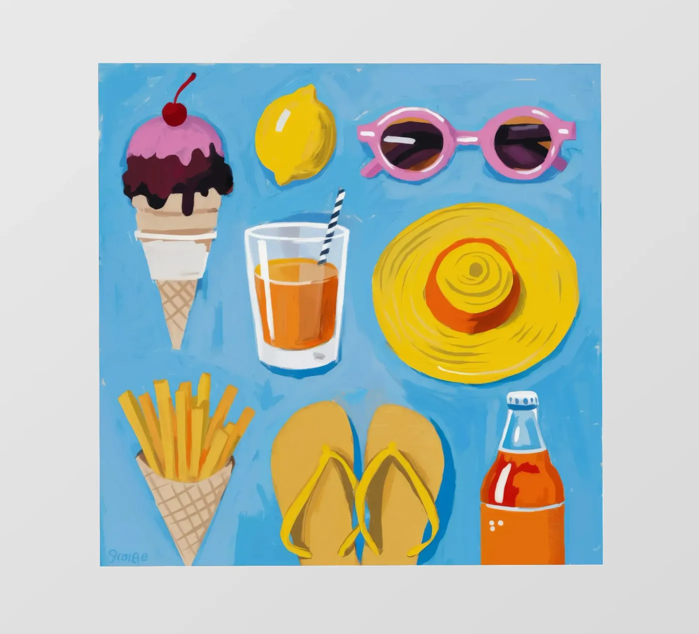 Zomer Essentials Flatlay fotobehang van Jasper Rune