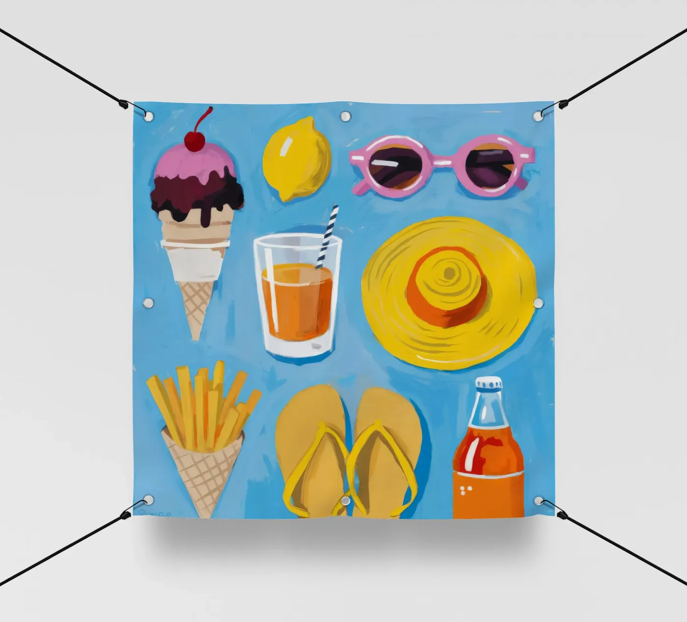 Summer Essentials Flatlay PVC Plane von Jasper Rune
