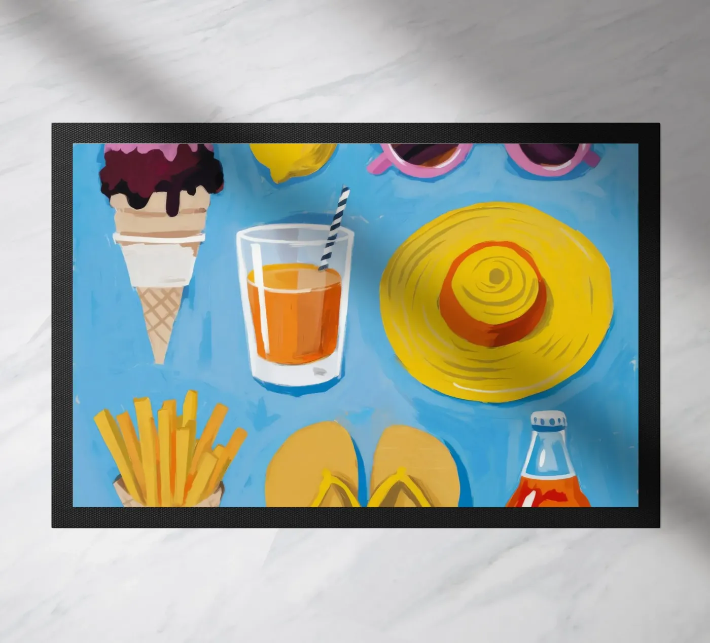 Summer Essentials Flatlay doormat by Jasper Rune