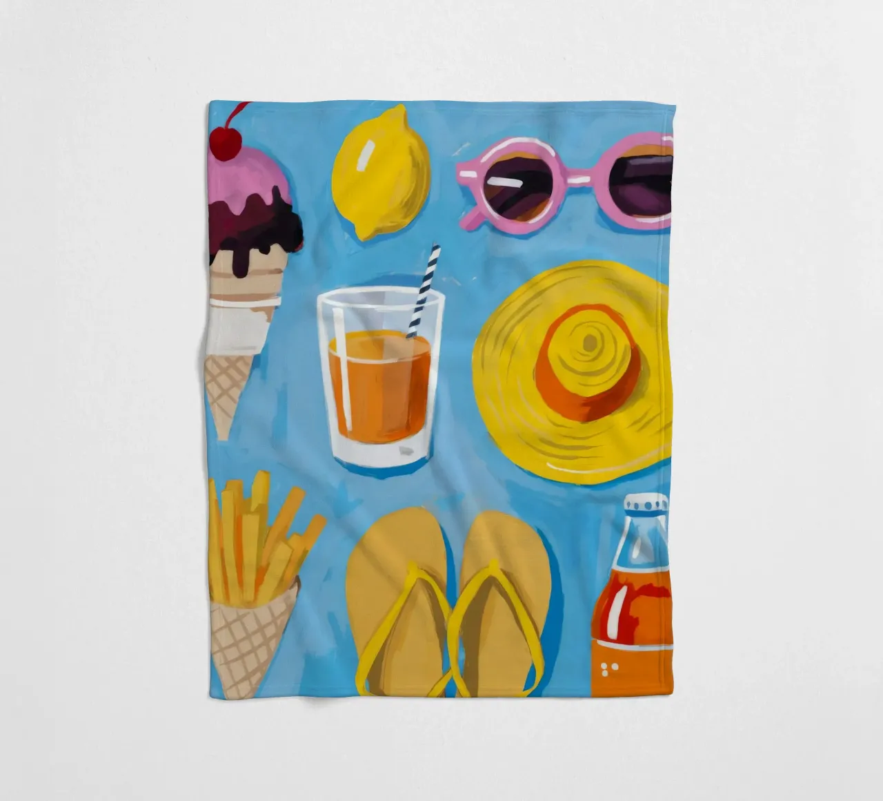 Summer Essentials Flatlay Fleecedecke von Jasper Rune