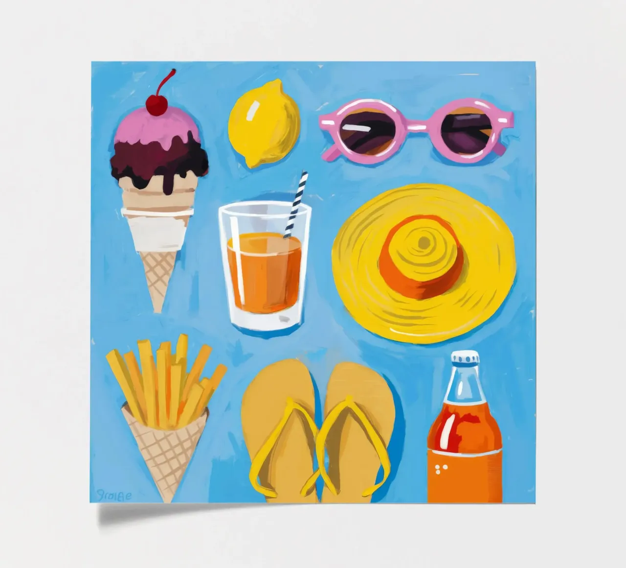 Summer Essentials Flatlay sticker sheet by Jasper Rune