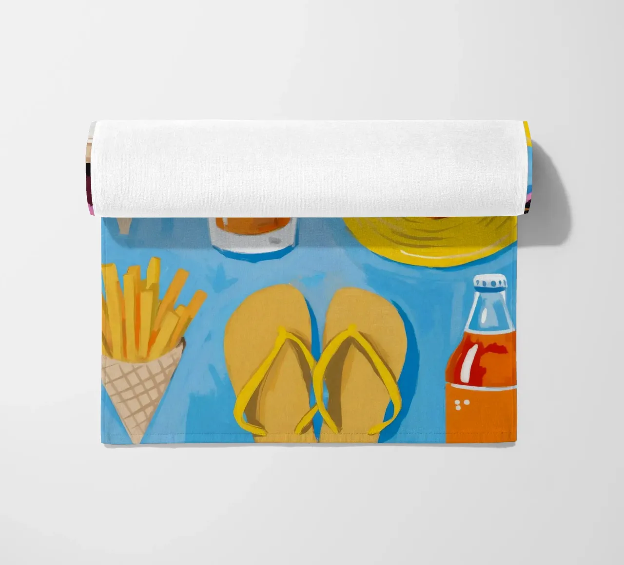 Flatlay degli elementi essenziali dell'estate telo mare da Jasper Rune