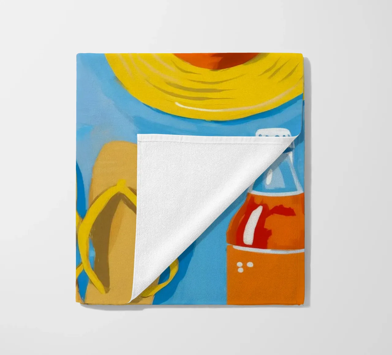 Flatlay degli elementi essenziali dell'estate telo mare da Jasper Rune