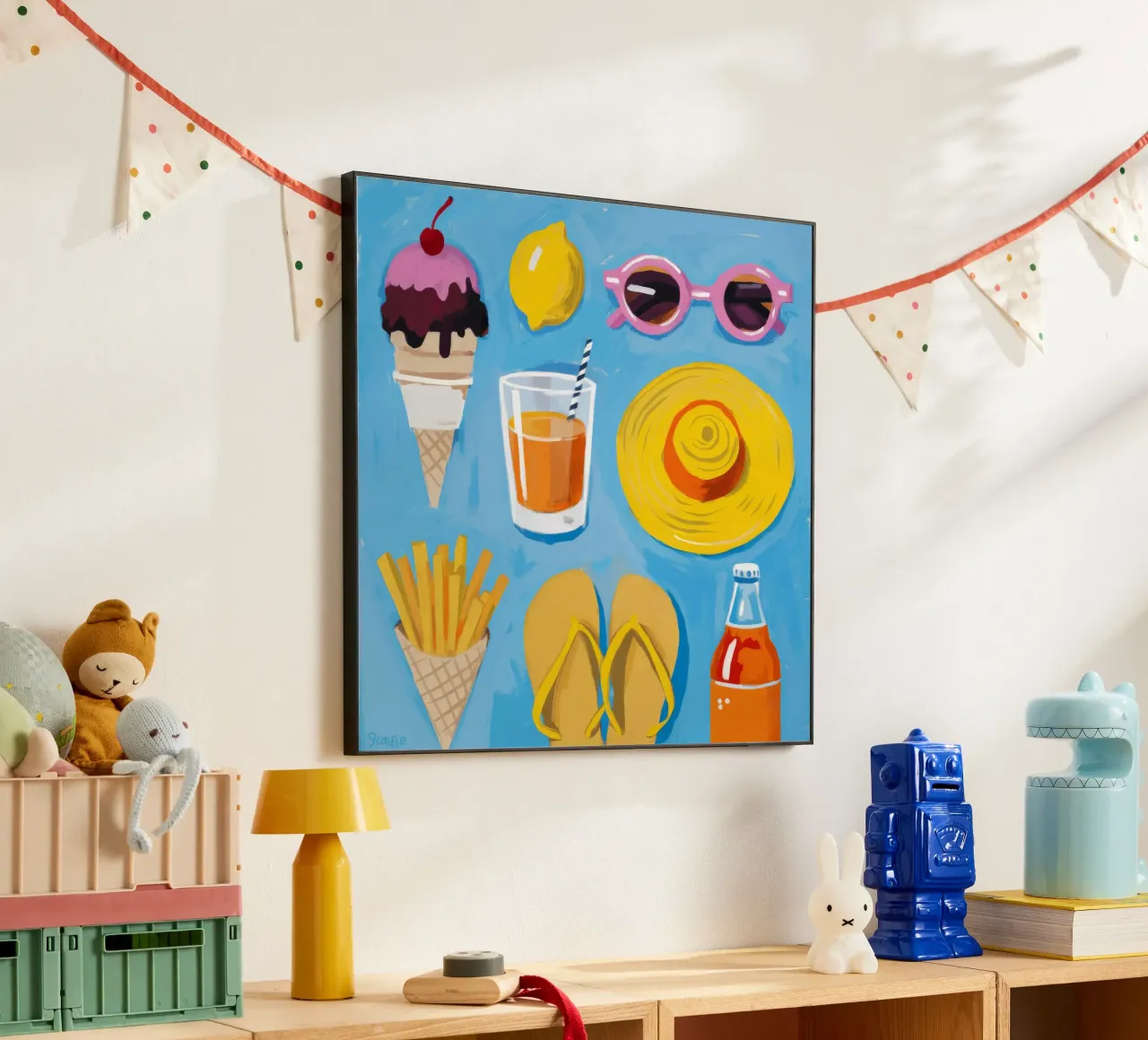 Flatlay degli elementi essenziali dell'estate pannello forex da Jasper Rune