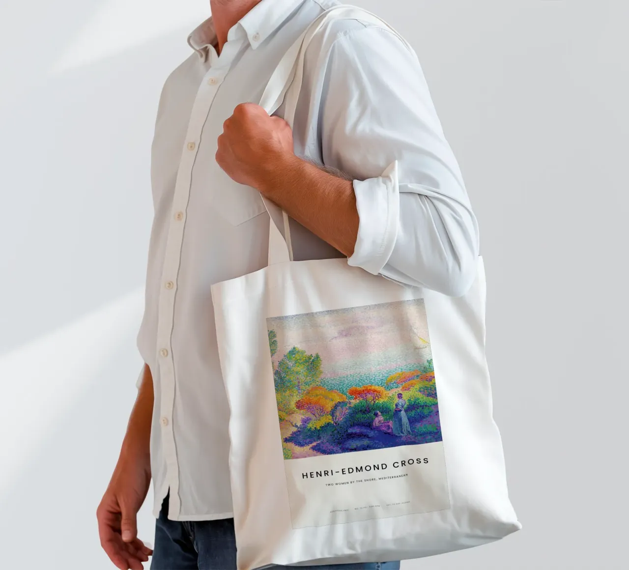 Cross - Two Women by the Shore borsa in juta da Vintage by JUNIQE