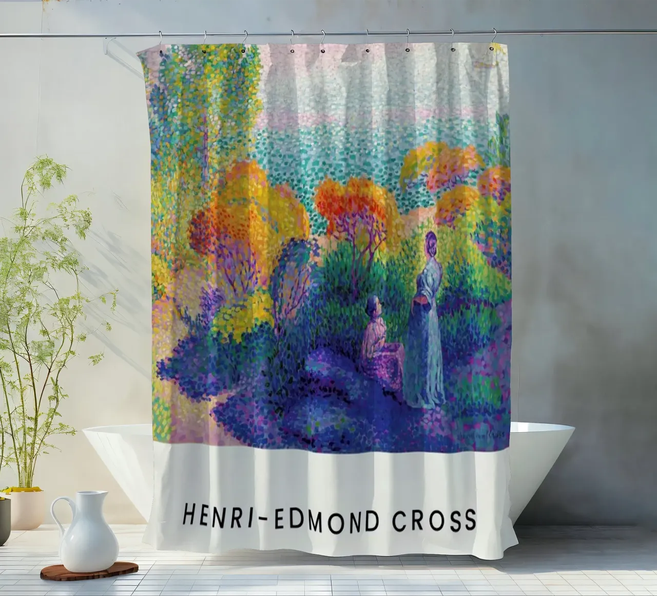 Cross - Two Women by the Shore tenda da doccia da Vintage by JUNIQE