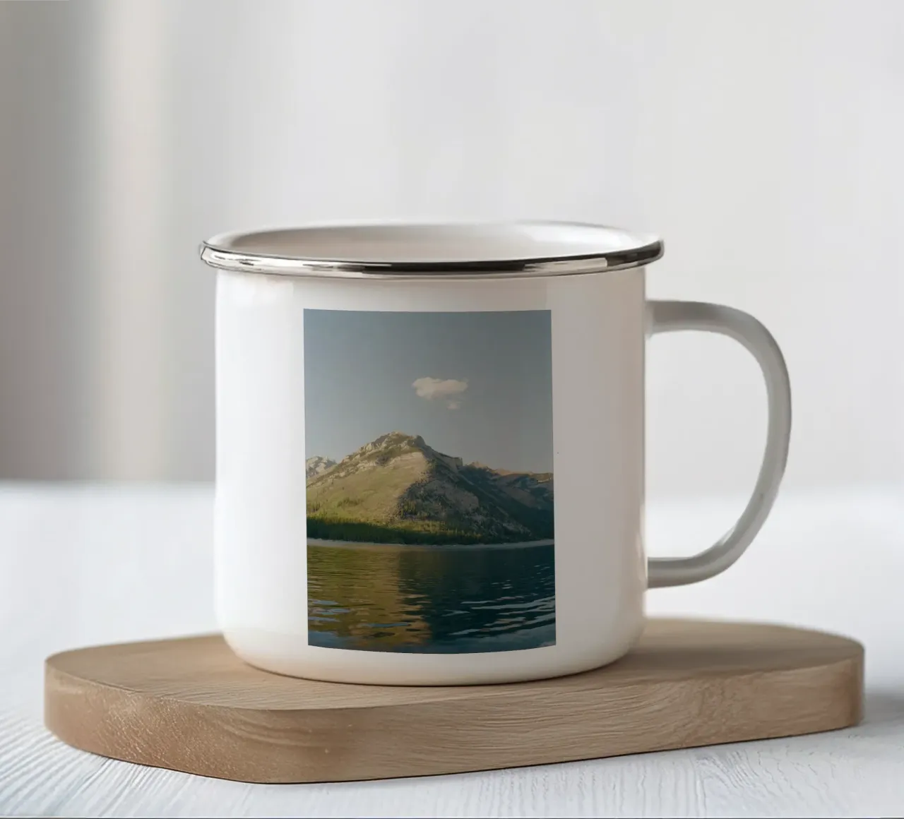 lago de montaña taza de esmalte de Earthly Visions