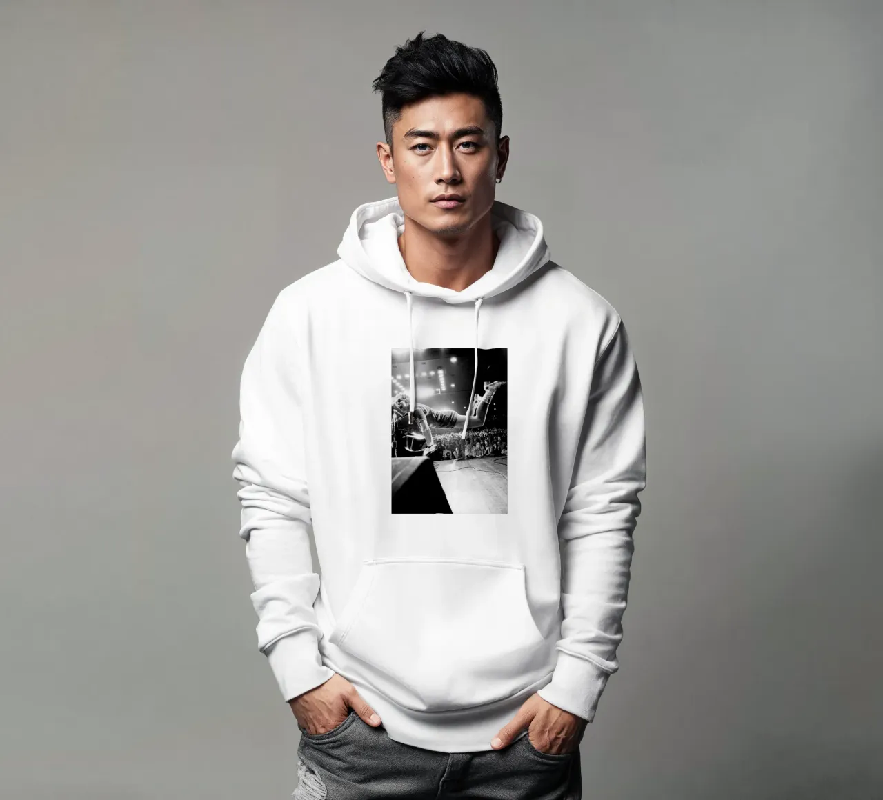 Frestyle Elton John Concert Black And White hoodie by fardanjadex