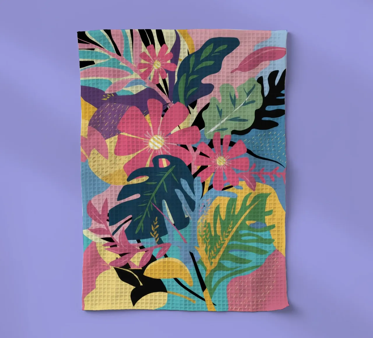 Abstract Tropicana Blooms tea towel by Paez Harmony