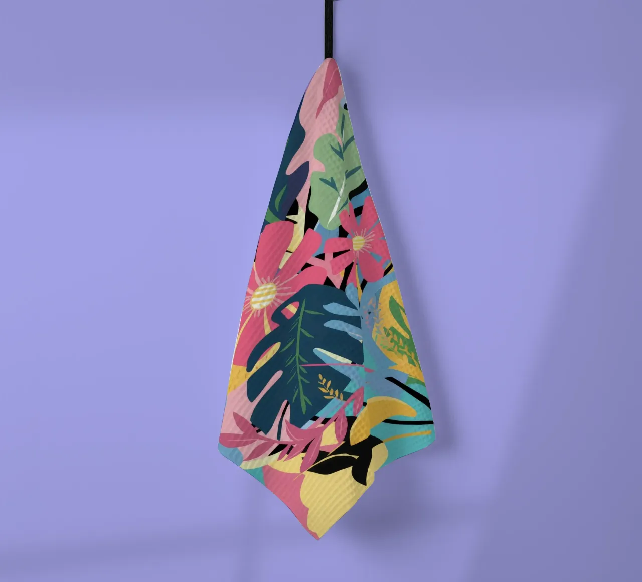 Abstract Tropicana Blooms tea towel by Paez Harmony