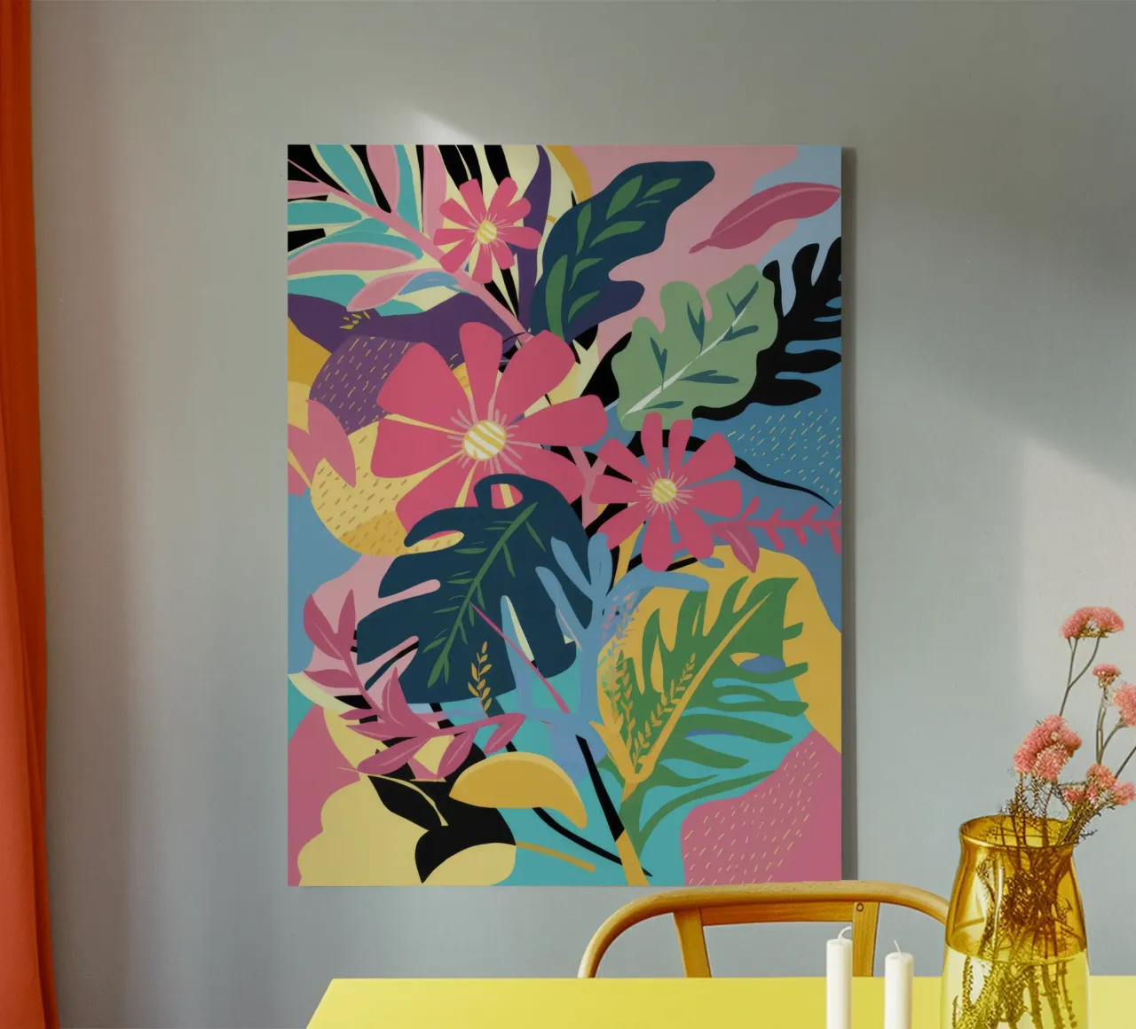 Abstract Tropicana Blooms canvas by Paez Harmony