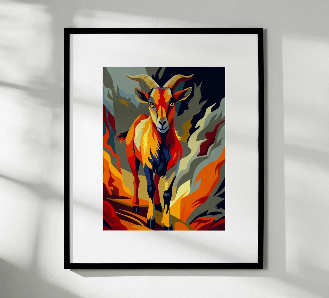 peinture de chèvre art poster avec cadre en aluminium de zetazone