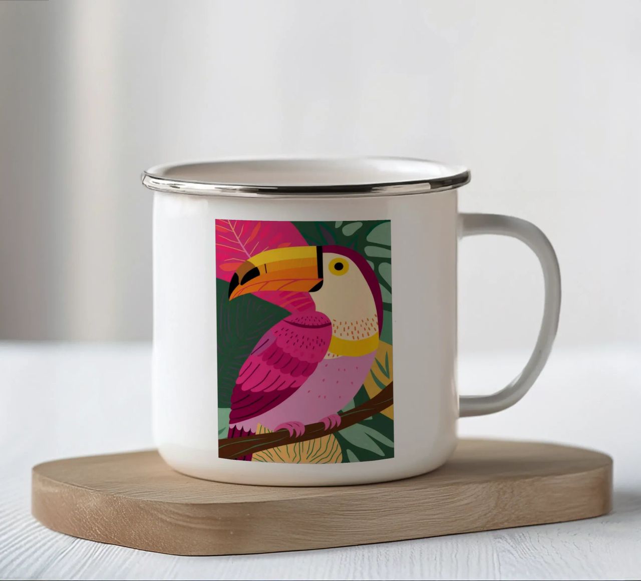 Toucan Tropics Tango tazza in smalto da Haven Mirage