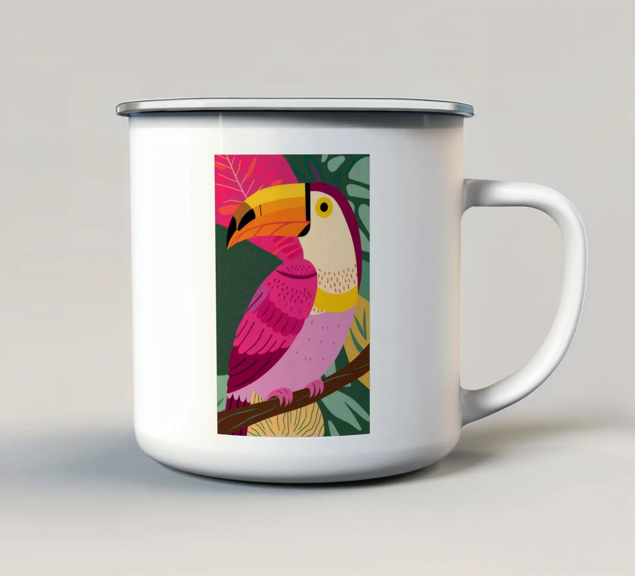 Toucan Tropics Tango tazza in smalto da Haven Mirage