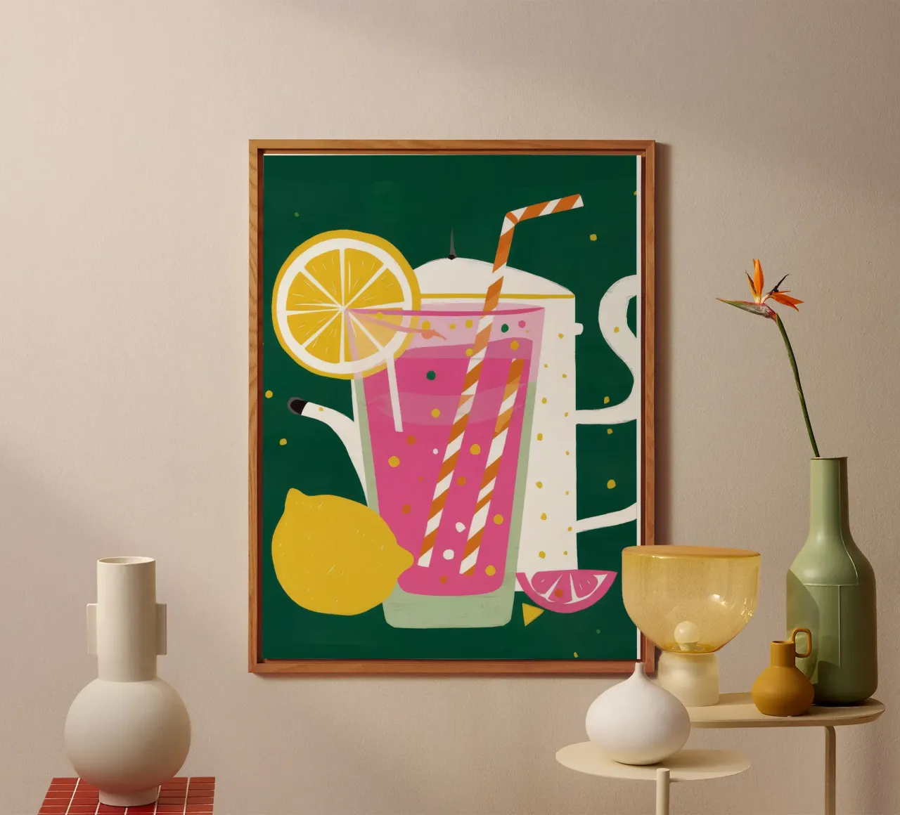 Limonata rosa pop alluminio dibond da Jasper Rune