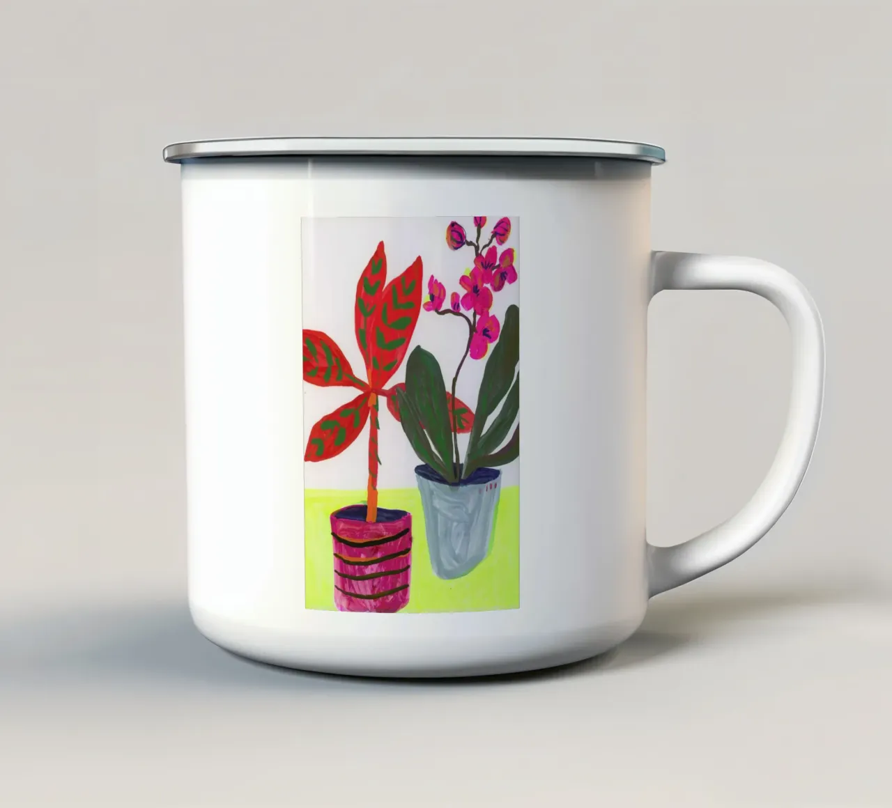 House Plants tazza in smalto da Sonia Brittain