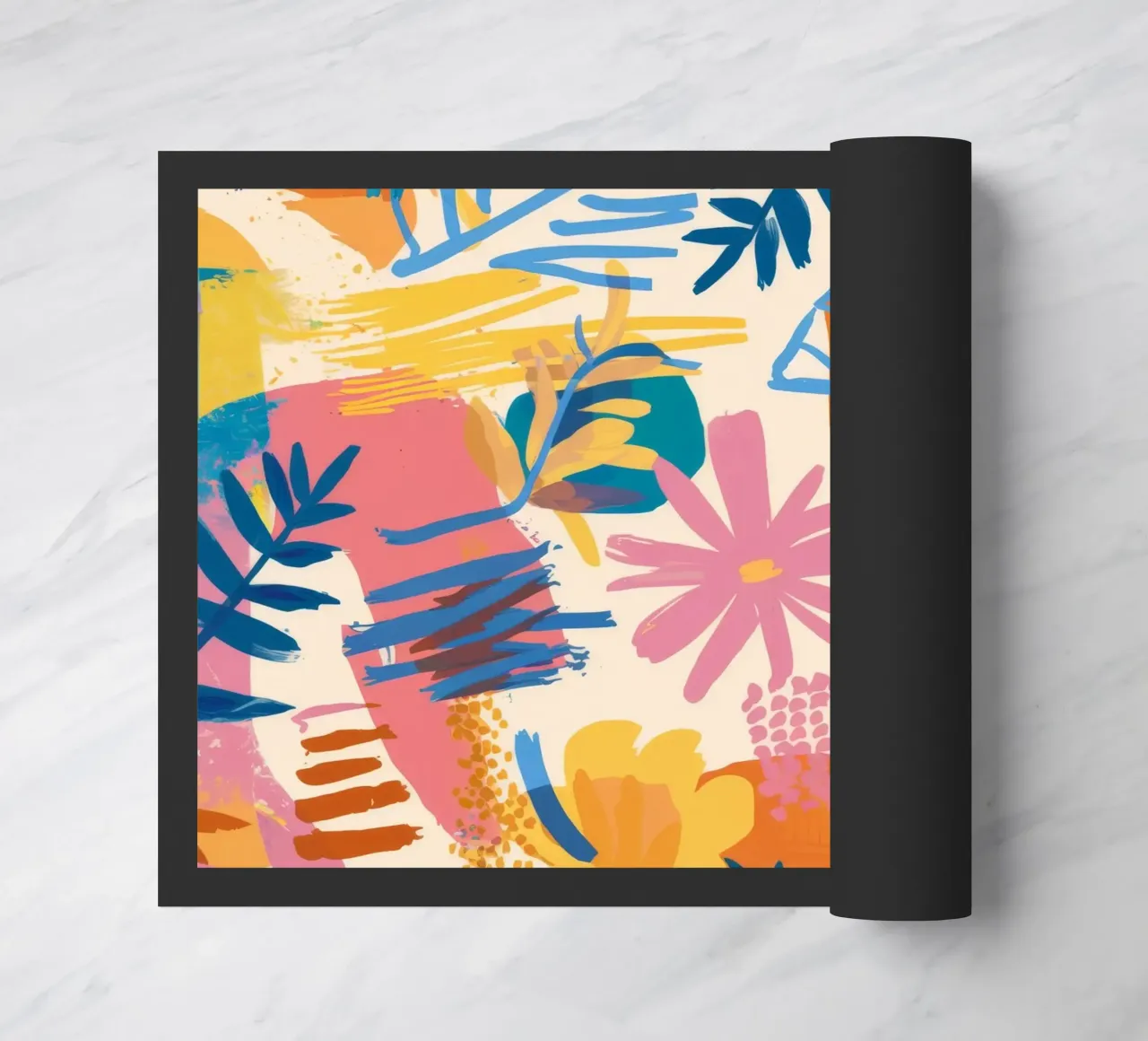 Abstract Island Bloom doormat by Haven Mirage