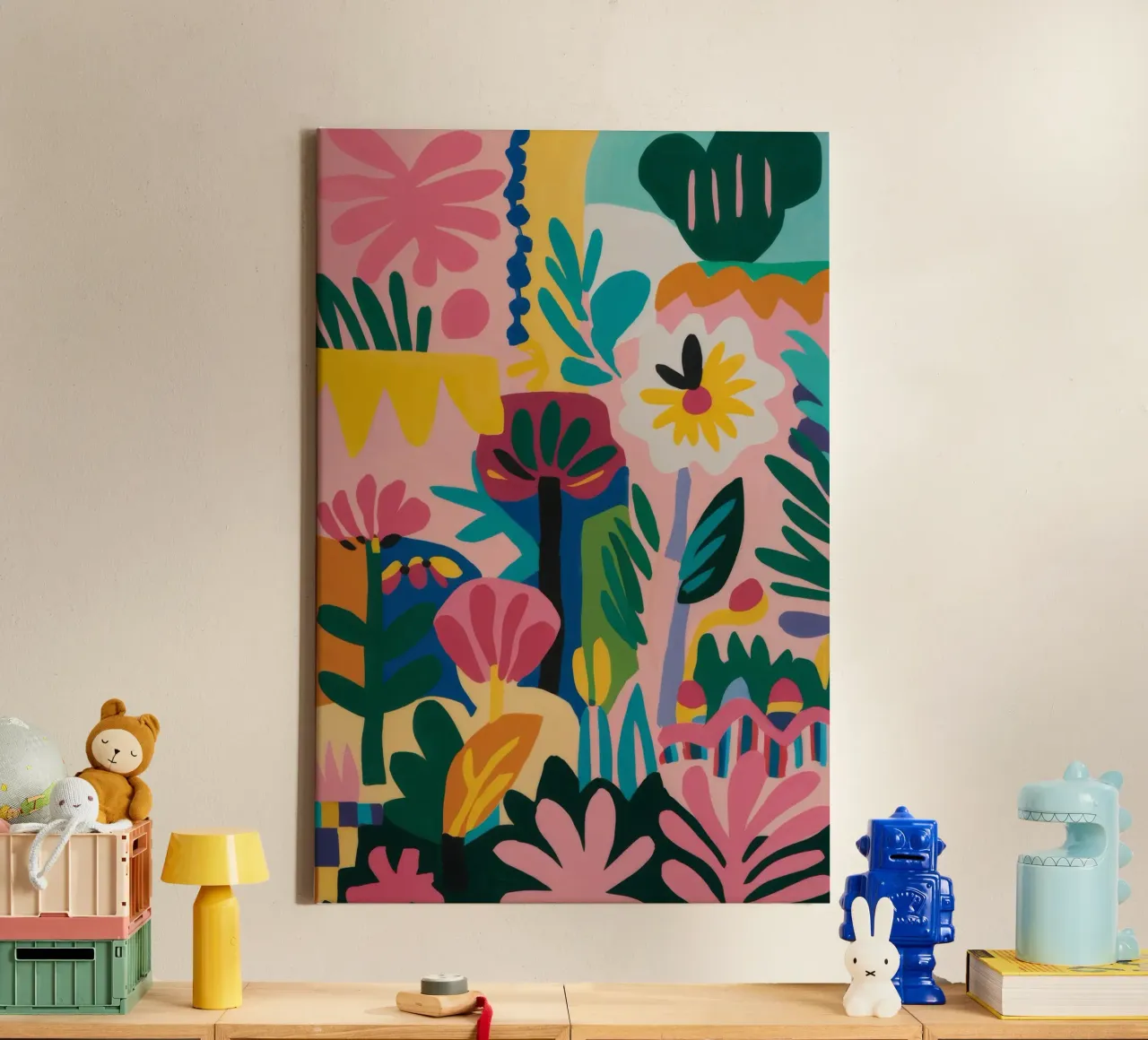 Abstract Garden Forms canvas with Floater frame by Paez Harmony