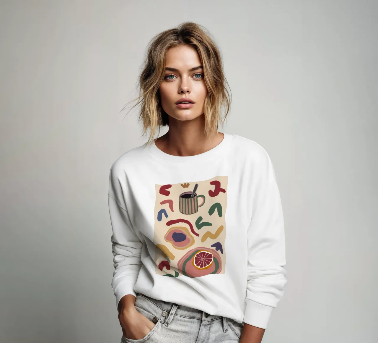 Morning Coffee Shapes sweatshirt by Haven Mirage