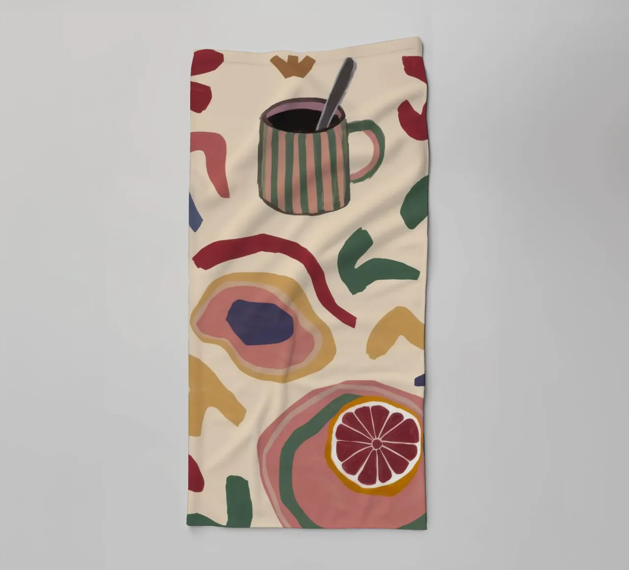 Forme del caffè del mattino asciugamano da bagno da Haven Mirage
