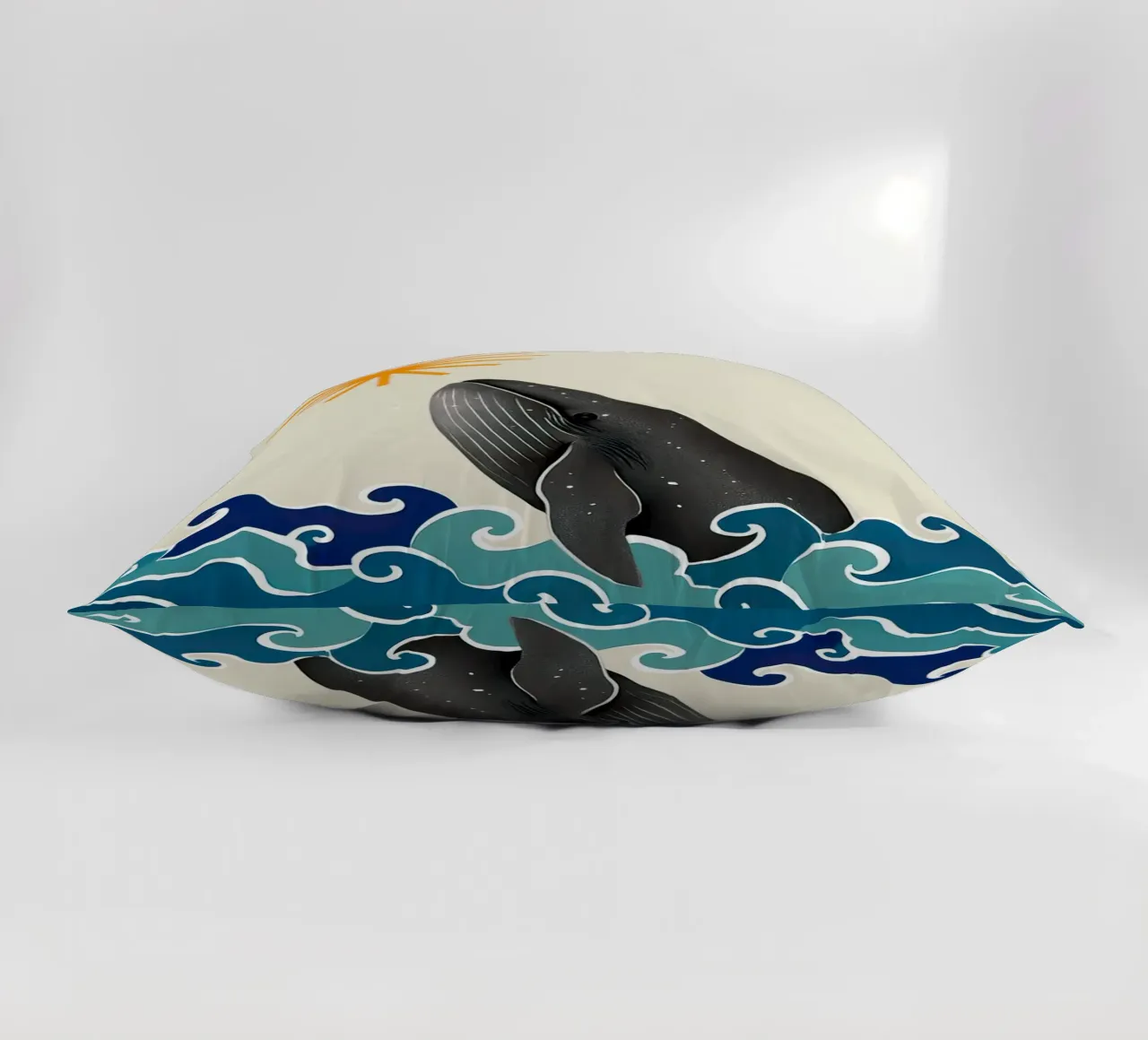The whale decorative cushion by 🐹 BABY ART PRINTS