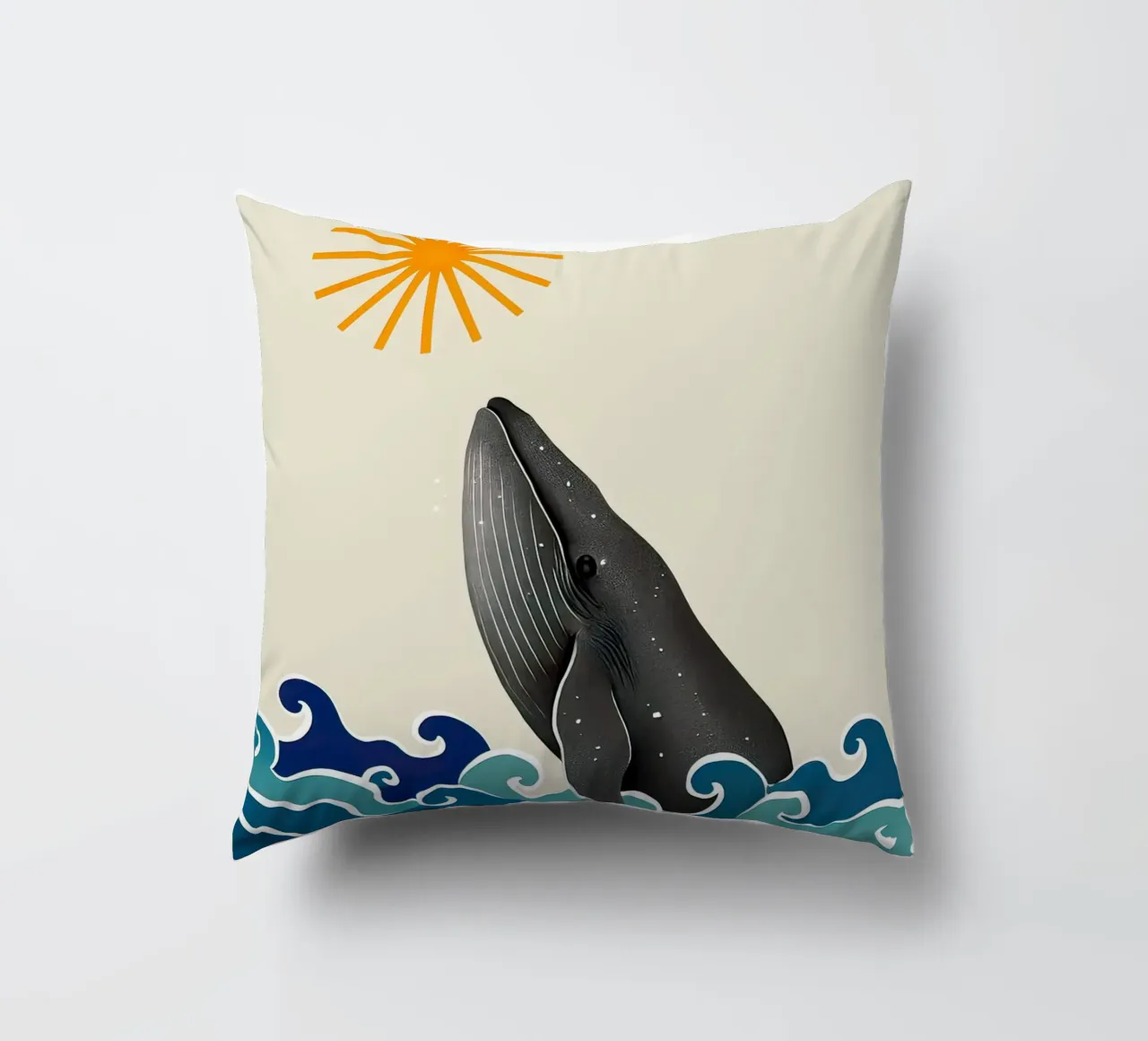 The whale decorative cushion by 🐹 BABY ART PRINTS