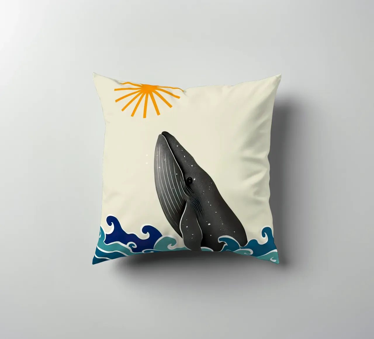 The whale decorative cushion by 🐹 BABY ART PRINTS