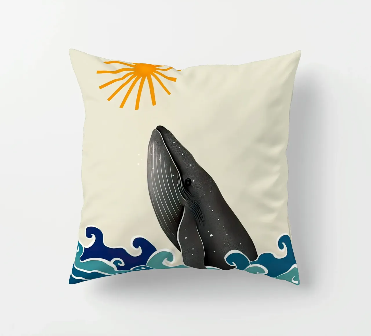 The whale decorative cushion by 🐹 BABY ART PRINTS
