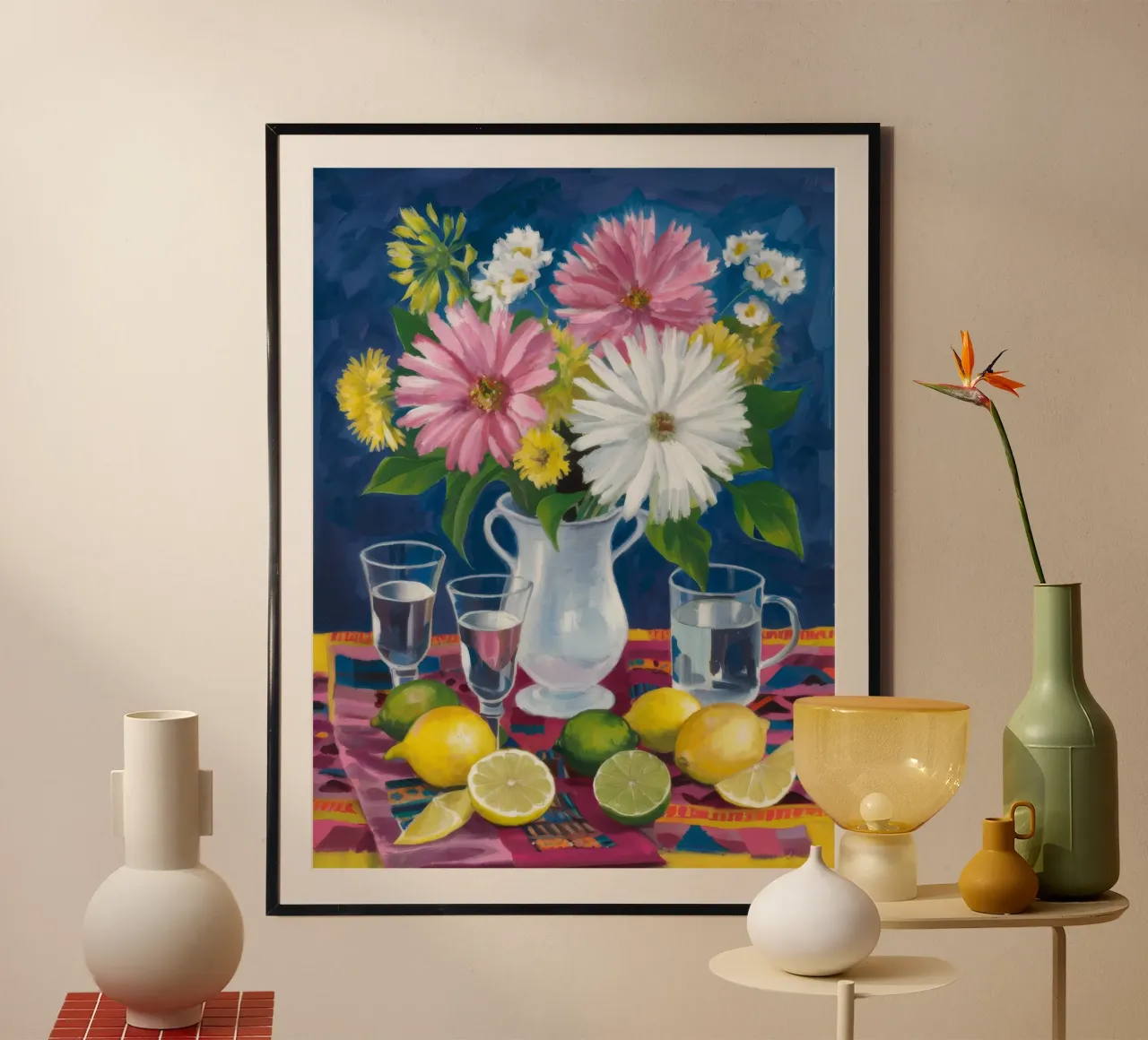 Zitronengänseblümchen Still-Leben Poster von Paez Harmony