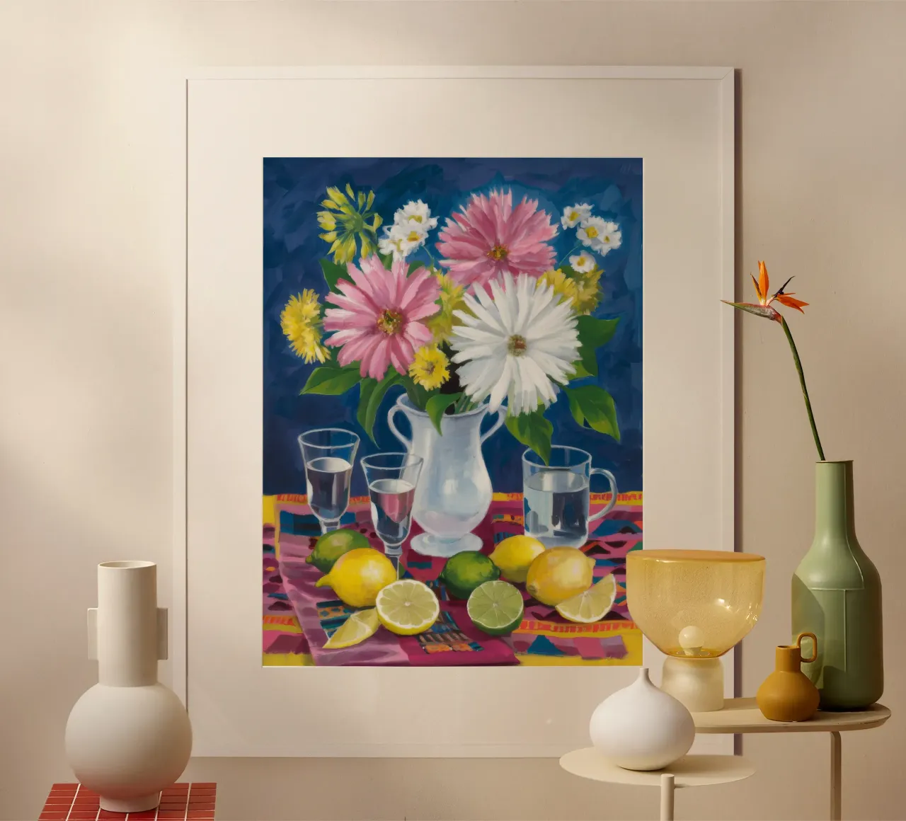 Zitronengänseblümchen Still-Leben Poster von Paez Harmony