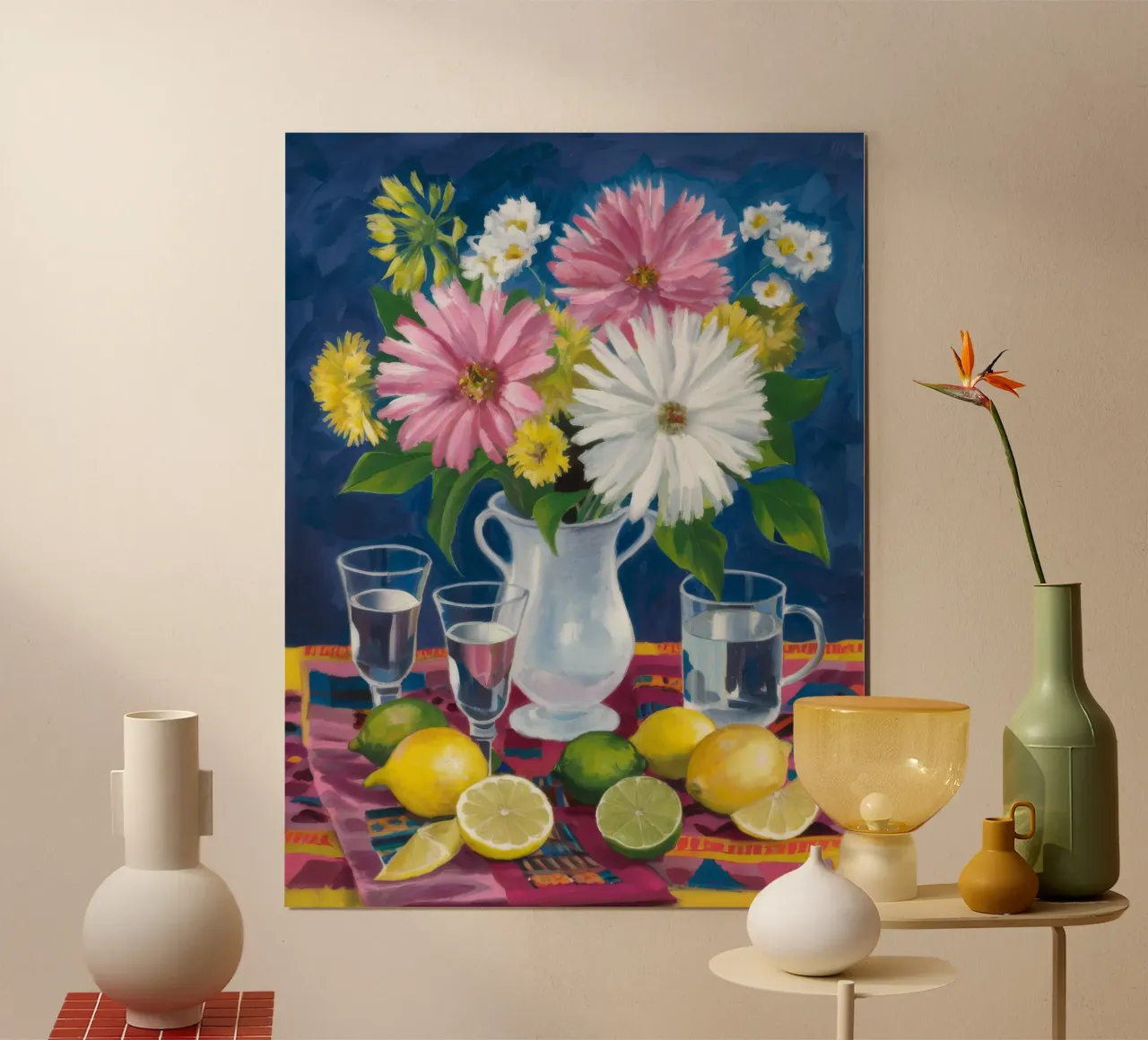 Zitronengänseblümchen Still-Leben Poster von Paez Harmony