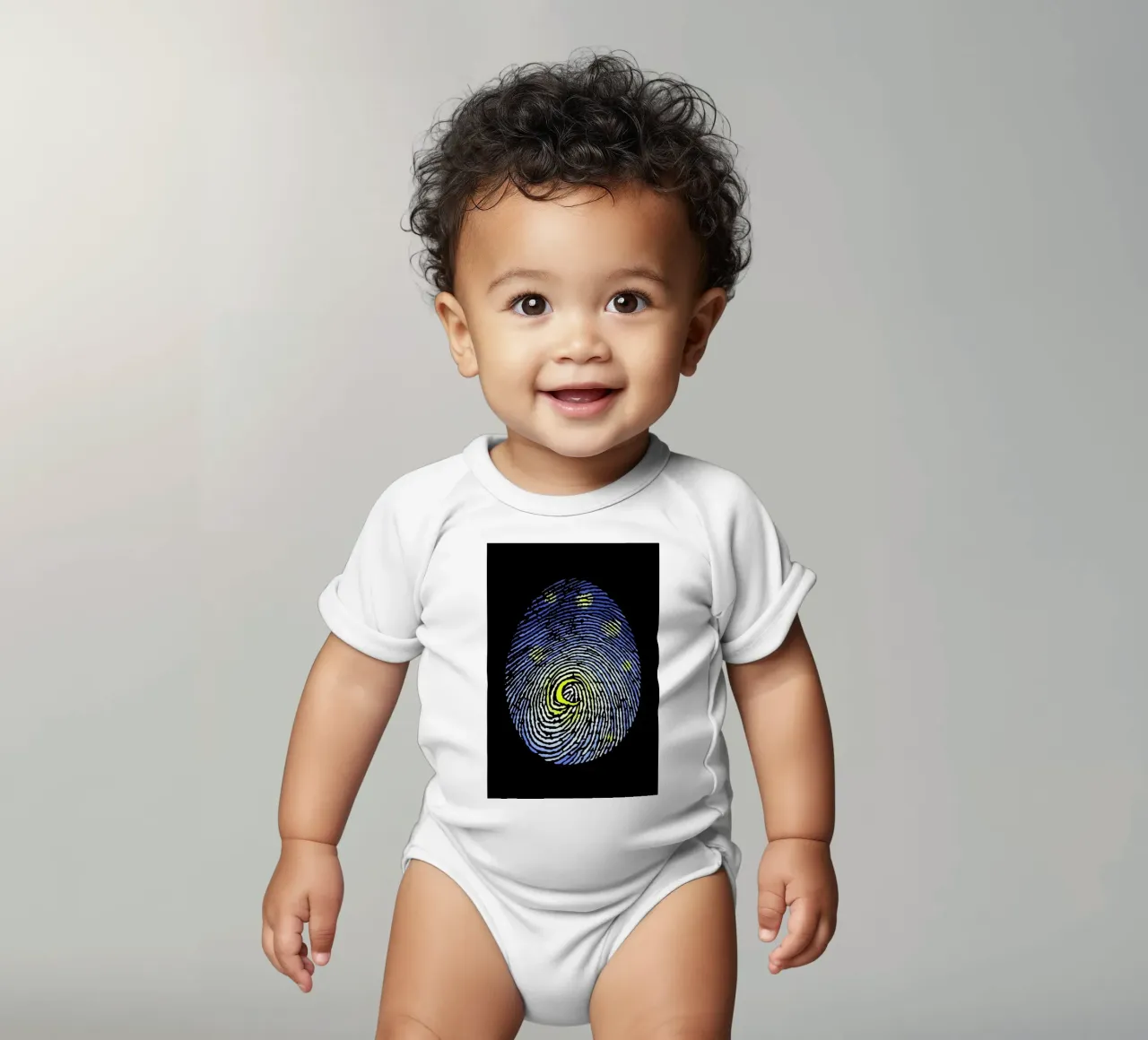 Aurora Fingerprint body neonato maniche corte da Tobe Fonseca