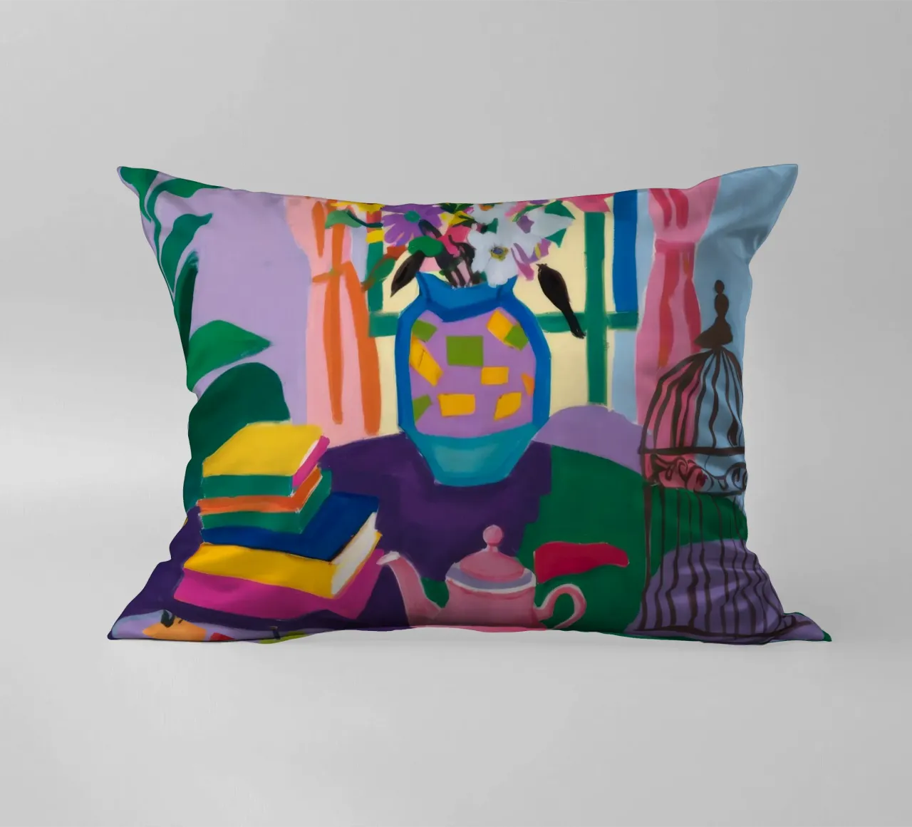 Bohemian Table Still-Life decorative cushion by Paez Harmony