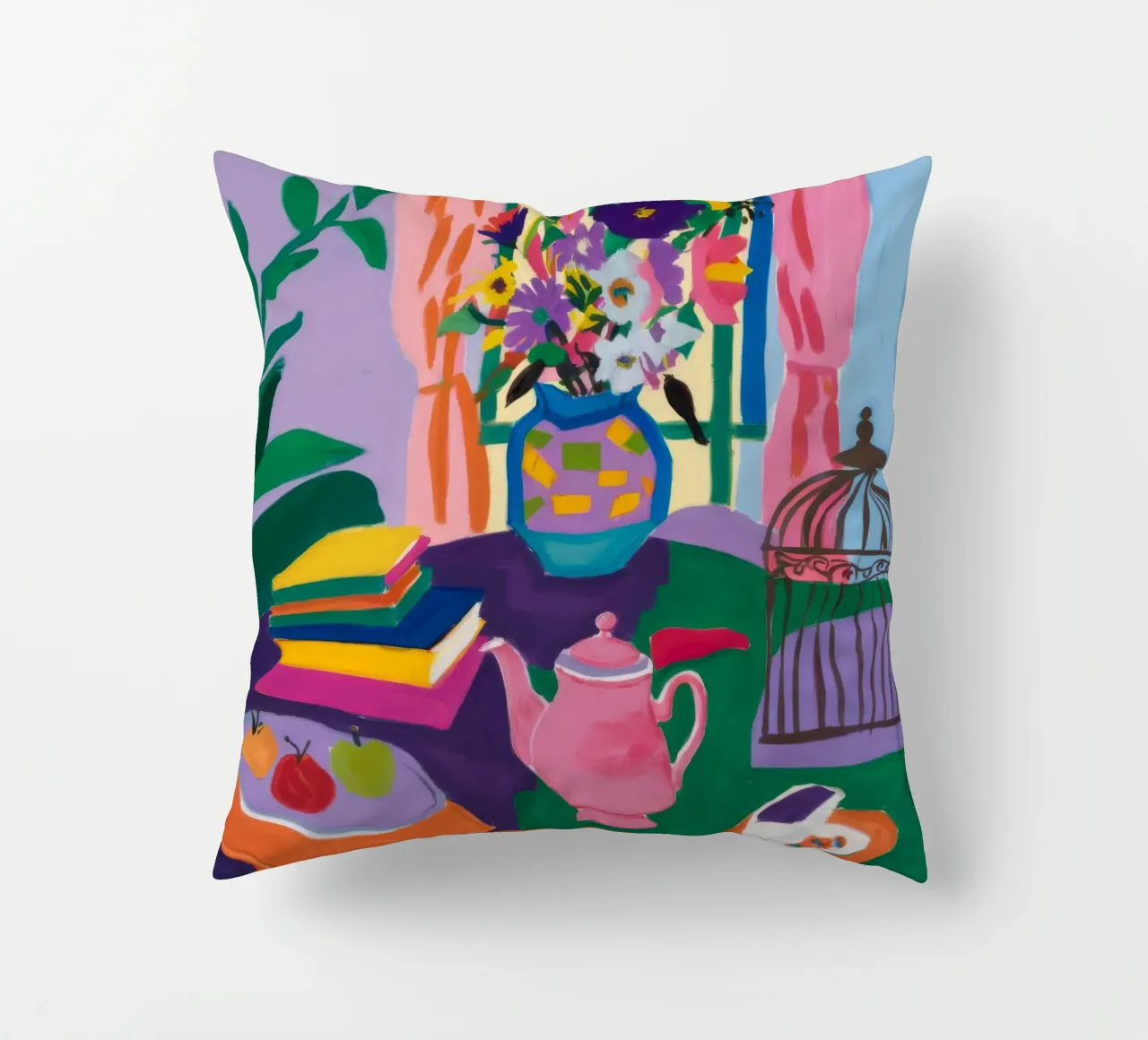 Bohemian Table Still-Life decorative cushion by Paez Harmony